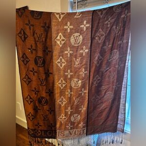 Louis Vuitton Brown Monogram Shawl Scarf